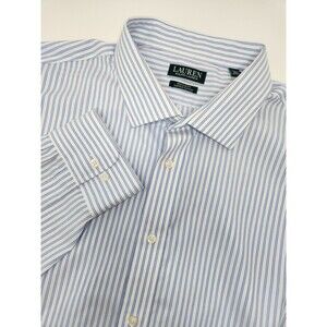 Lauren Ralph Lauren Shirt Men's 3XL 19 34/35 Blue White Striped Supima Cotton